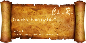 Csurka Radiszló névjegykártya